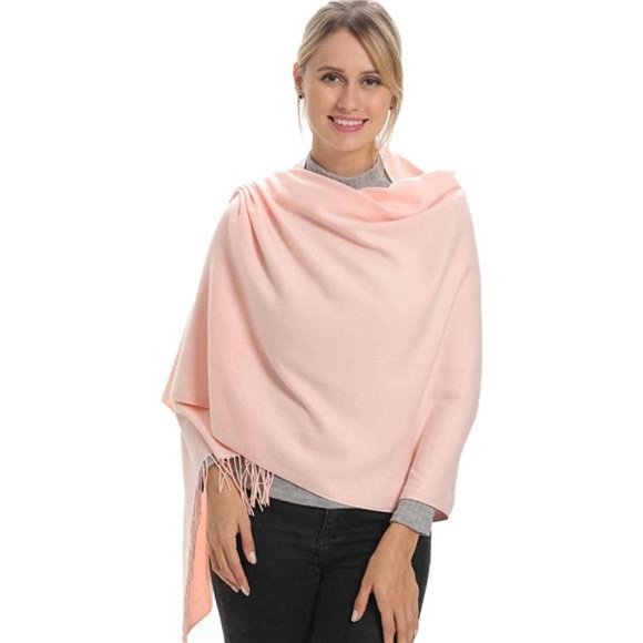 SOFT Cashmere Wool Blend Scarf Wrap Women, Peach